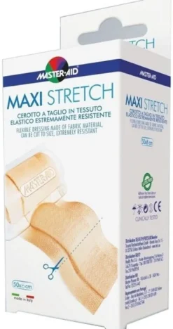 Master-aid stretch cerotto a taglio in tessuto elastico resistente 50 x 6 cm