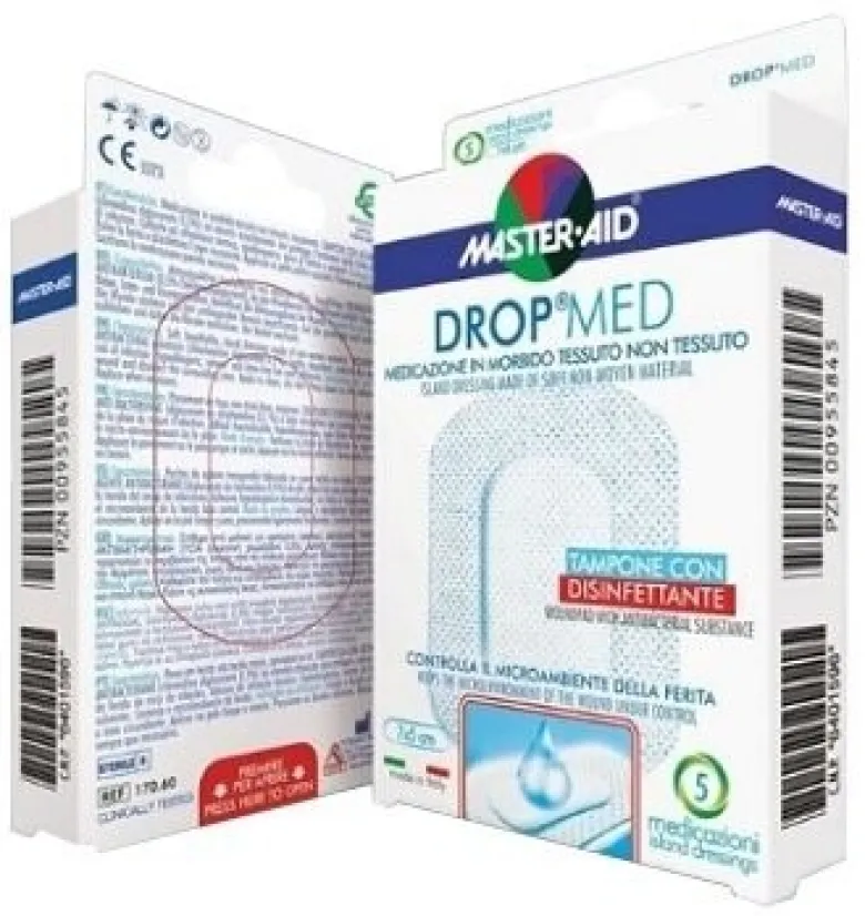 Medicazione adesiva master-aid drop med 14x14 5 pezzi
