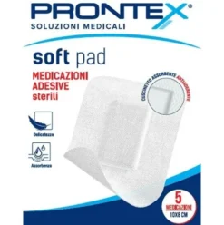 Medicazione adesiva sterile prontex soft pad 10x8 cm 5 pezzi
