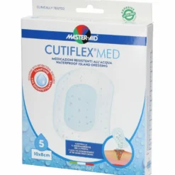 Medicazione autoadesiva trasparente impermeabile master-aidcutiflex 10x8 5 pezzi