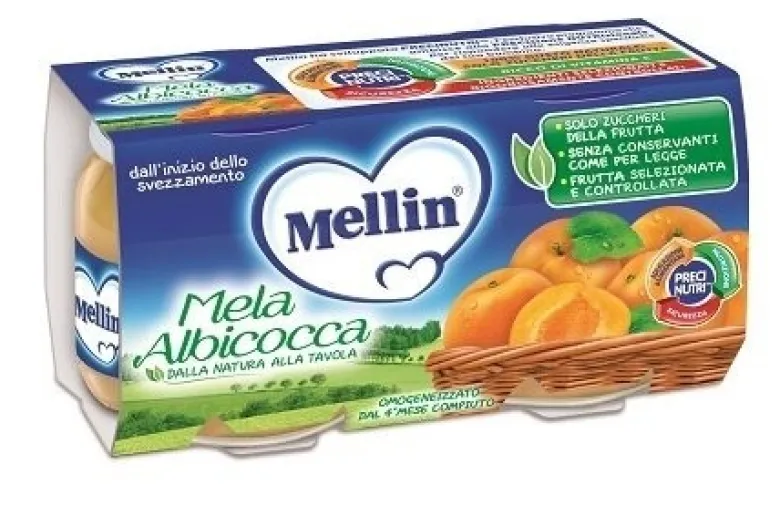 Mellin omogeneizzato mela/albicocca 100 g 2 pezzi