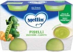 Mellin omogeneizzato piselli e carote 2 pezzi da 130 g