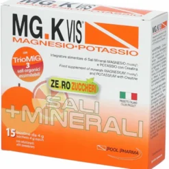 MG.K Vis Magnesio Potassio Arancia Zero Zuccheri Integratore Sali Minerali 15 Bustine