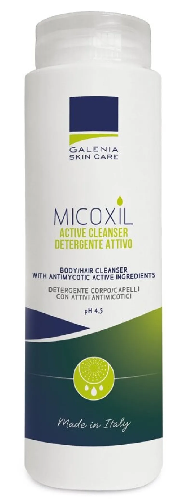 Micoxil active cleanser detergente per corpo e capelli ph 4,5 250 ml
