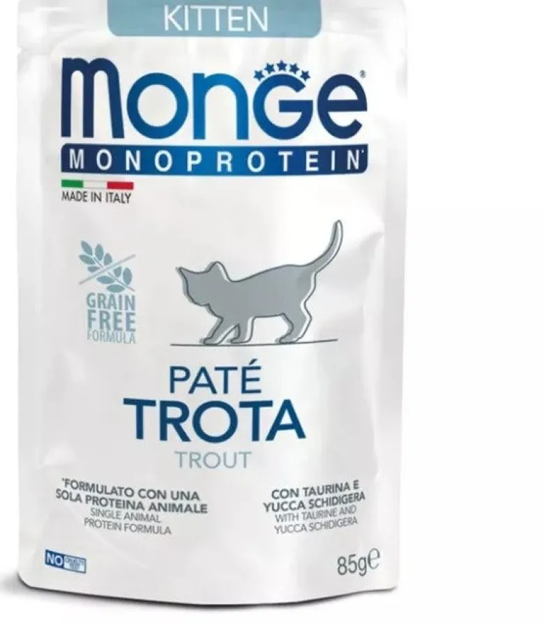 Monge busta monoporzione cat kitten pate trota 85 g