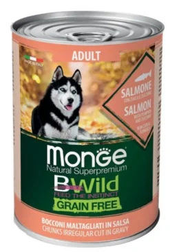 Monge B Wild Grain Free Adult All Breeds con Salmone Zucca e Zucchine