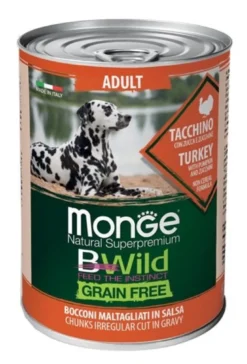 Monge - BWild Grain Free Adult All Breeds con Tacchino, Zucca e Zucchine