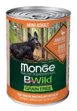 Monge BWild Grain Free Adult Mini con Anatra, Zucca e Zucchine