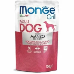 Monge Grill Cane Adulto Cibo Umido Ricco di Manzo 100g