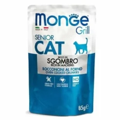 Monge Grill Senior Cibo Umido Per Gatti Adulti allo Sgombro 85g