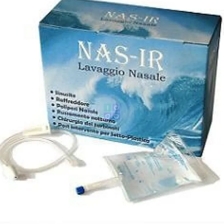 Nasir lavaggio nasale soluzione fisiologica isotonica sterile scatola con 4 sacche 500ml 4 blister 1 ventosasa