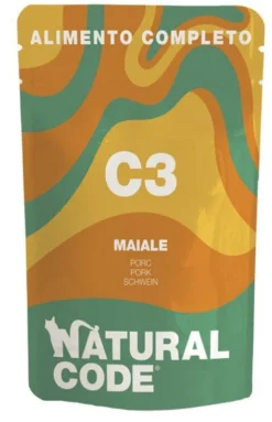 Natural code c3 maiale gatti adulti busta 70g