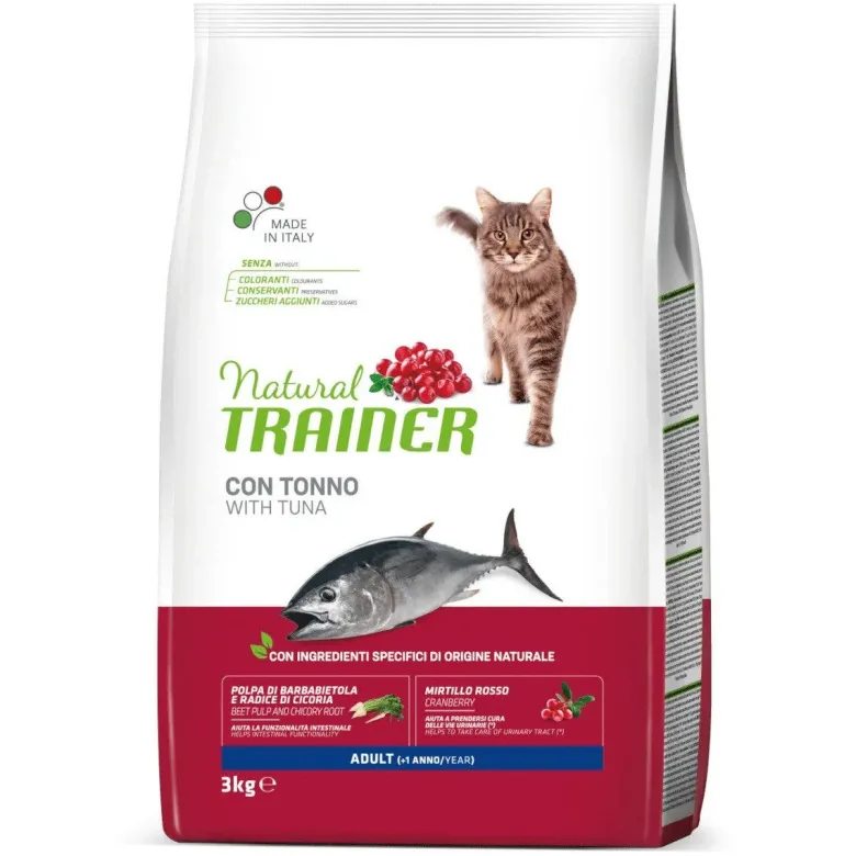 Natural trainer adult con tonno per gatti adulti 3kg