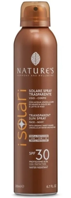 Nature's i solari spray trasparente spf30 200 ml