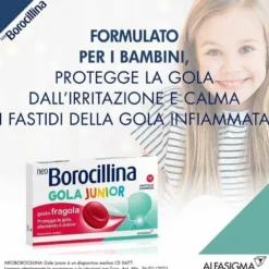 NeoBorocillina Gola Junior per Mal di Gola 15 pastiglie fragola