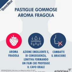 NeoBorocillina Gola Junior per Mal di Gola 15 pastiglie fragola