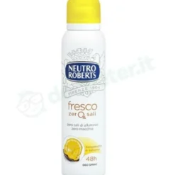 Neutro Roberts Deodorante Spray Fresco Zero Sali Bergamotto e Zenzero 150 ml
