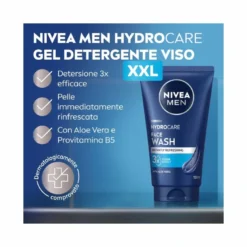 Nivea men hydrocare gel detergente viso uomo xxl 150ml