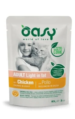 Oasy Bocconcini In Salsa Per Gatto Adult Light in fat con Pollo 85g