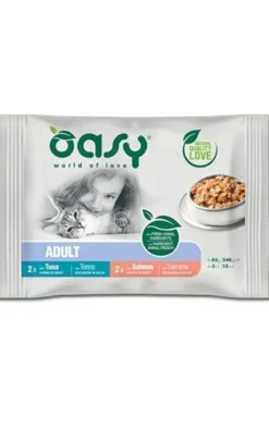Oasy Bocconcini In Salsa Per Gatti Adulti Multipack Fish Selection 4x85g