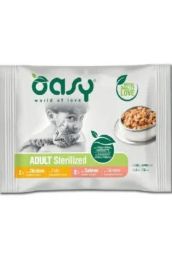 Oasy Bocconcini In Salsa Per Gatti Adulti Multipack Sterilized Selection 4x85g