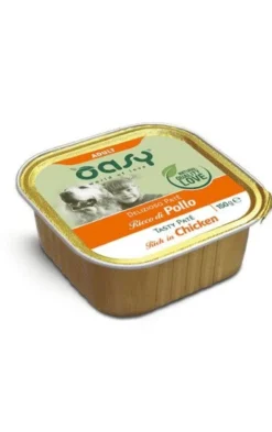 Oasy delizioso patè ricco di pollo per cani adulti 150g