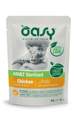 Oasy Gatto Adulto Sterilizzato Bocconcini Pollo