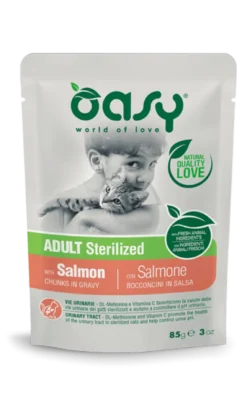 Oasy Gatto Adulto Sterilizzato Bocconcini Salmone