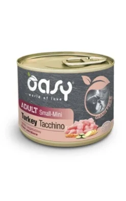 Oasy grain free cibo umido tacchino per cani adulti taglia small/mini 200g