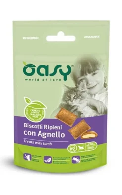 Oasy snack per gatti biscotti ripieni con agnello 60g