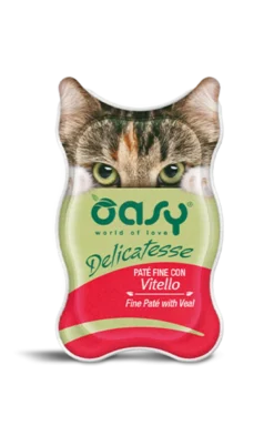 Oasy Wet Cat Delicatessse Patè Con Vitello Per Gatti 85g