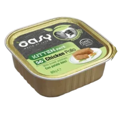 Oasy Wet Cat Grain Free Kitten Pollo con Patate Dolci Vaschetta 85 g