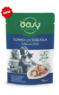 Oasy Wet Cat More Love Tonno Sogliola Per Gatti Adulti Busta 70g
