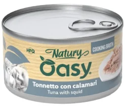Oasy Wet Cat Natury Cooking Broth Tonnetto con Calamari Lattina 85 g