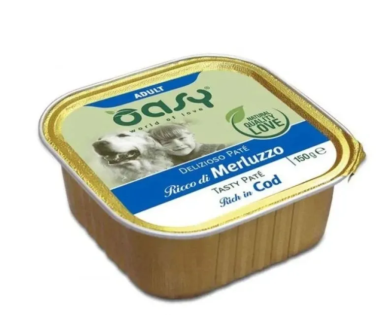 Oasy Wet Dog Delizioso Pate' Adult Merluzzo 150 g