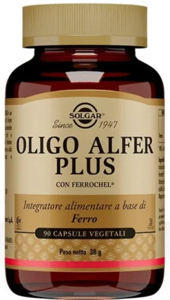 Oligo Alfer Plus Solgar Integratore di Ferro 90 Capsule