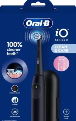 Oralb power spazzolino elettrico io2 series night black + travel case