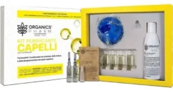 Organics pharm kit purificante capelli lozione 6 fiale + shampoo 150ml + spazzola
