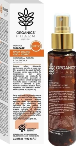 Organics pharm spray solare viso corpo spf30 100 ml