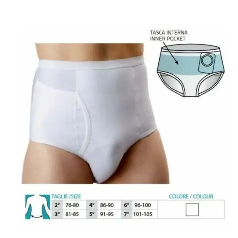 Orione slip per stomia uomo cod 556 bianco taglia 2
