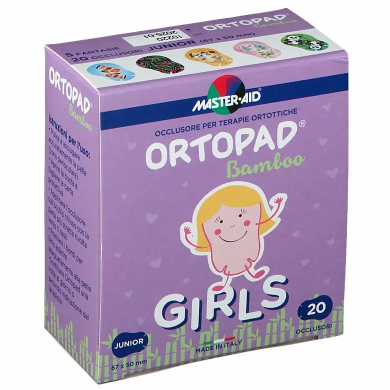 Ortopad Bamboo Junior Cotton Girls Occlusore Terapie Ortottiche 20 Pezzi