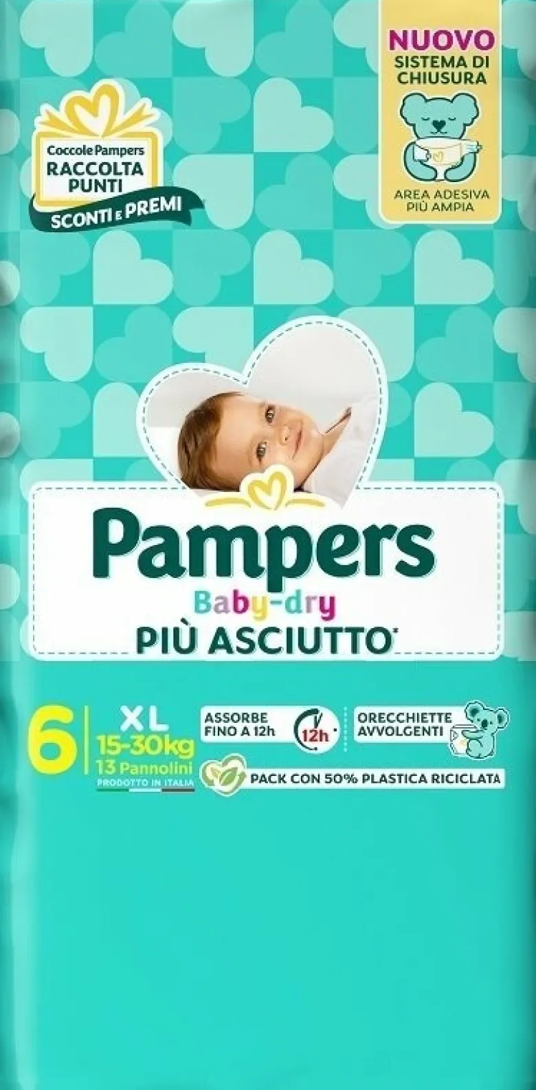 Pampers baby dry pannolino downcount xl 13 pezzi
