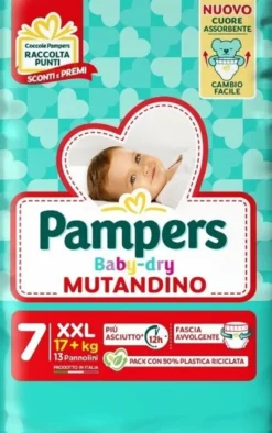 Pampers baby dry pannolino mutandina xxl small pack 13 pezzi