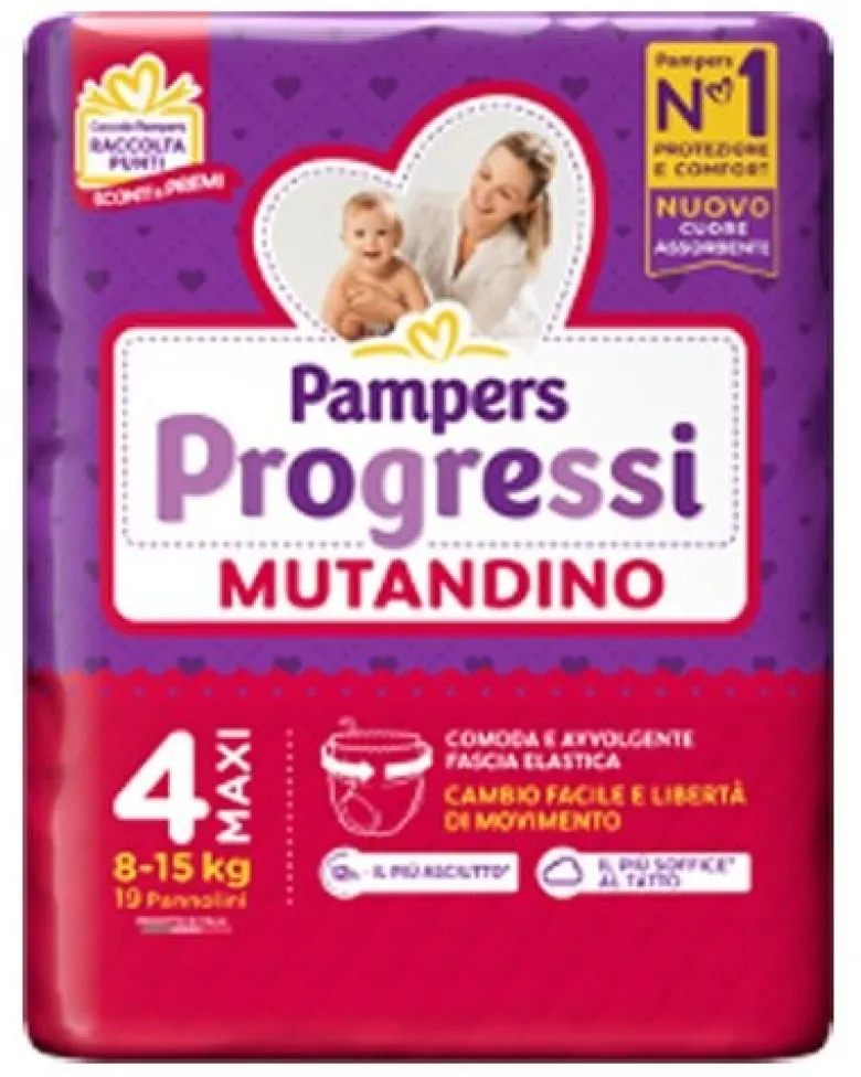 Pampers progressi mutandina maxi 19 pezzi