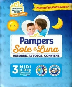 Pampers sole luna mididi 20 pezzi