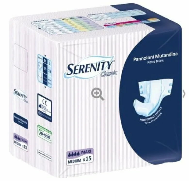 Pannolone mutandina serenity classic maxi taglia extralarge 15 pezzi