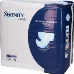 Pannolone per incontinenza a mutandina serenity classic formato maxi taglia large 15 pezzi
