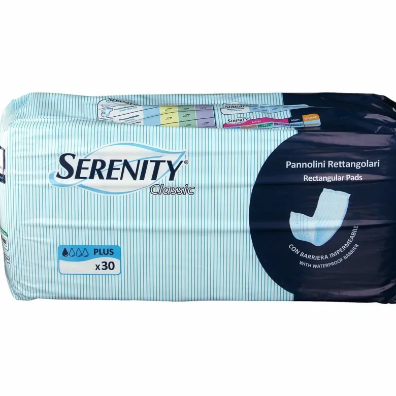 Pannolone per incontinenza formato rettangolare con barrieraserenity 30 pezzi