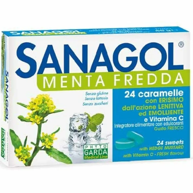 Phyto Garda Sanagol Azione Emolliente Menta Fredda 24 Caramelle
