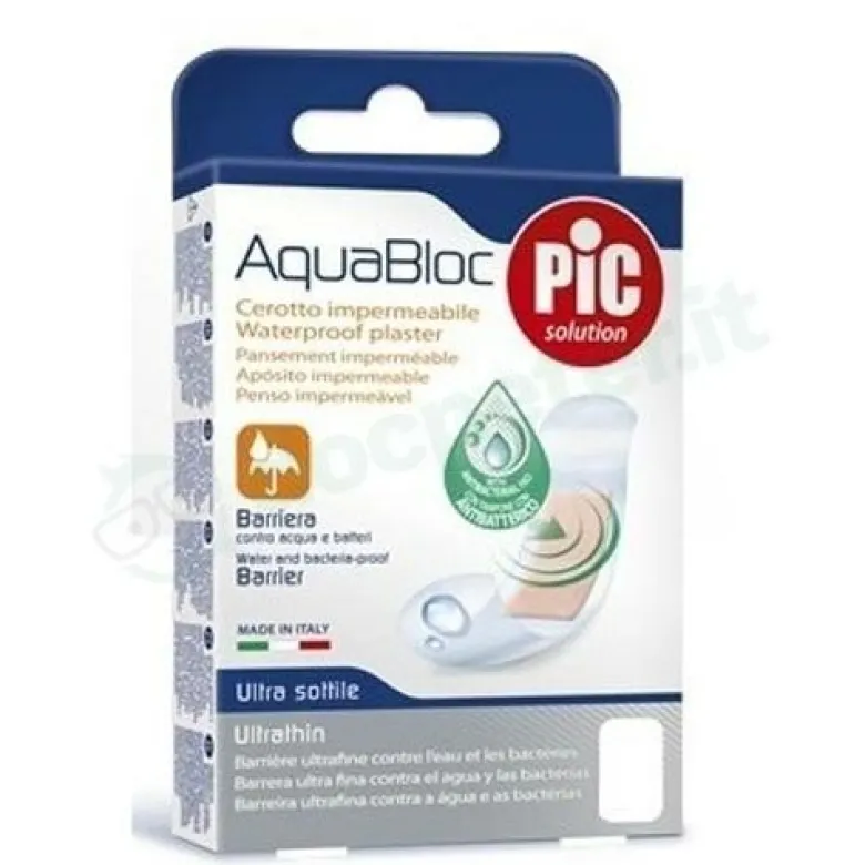 Pic AquaBloc Cerotti Impermeabili Antibatterici 5x7cm 5 pezzi